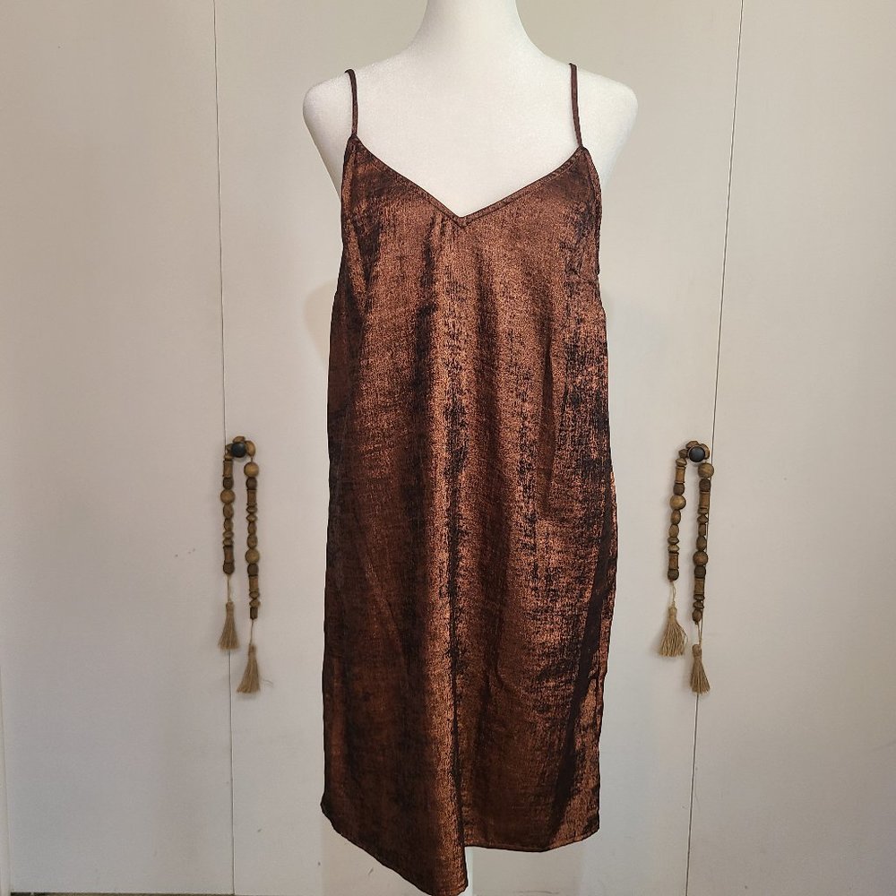 a new day Metallic Copper Dress NWOT